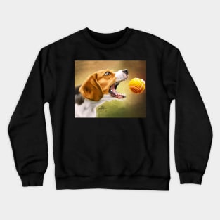 Digital Dog Playing Catch Crewneck Sweatshirt